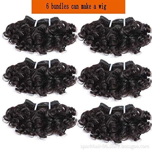 Spark Hair 10A Bouncy Curly Bundles Virgin Hair Bundles Short Curly Bob Style Weave Funmi Human Hair Extension